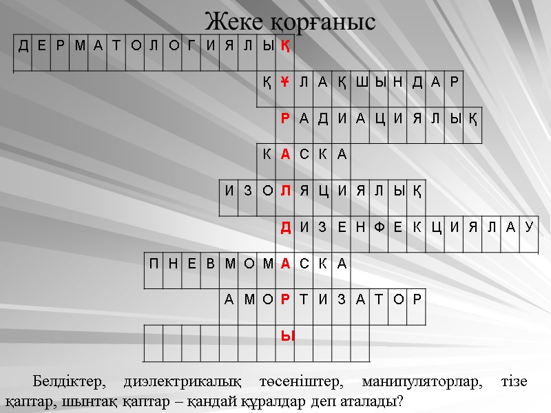 Жеке қорғаныс Белдіктер, диэлектрикалық төсеніштер, манипуляторлар, тізе қаптар, шынтақ қаптар – қандай құралдар деп